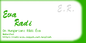 eva radi business card